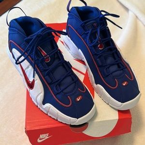 RARE  Nike Air Max Penny "USA OLYMPICS" Deep Royal Blue Gym Red Size 7.5